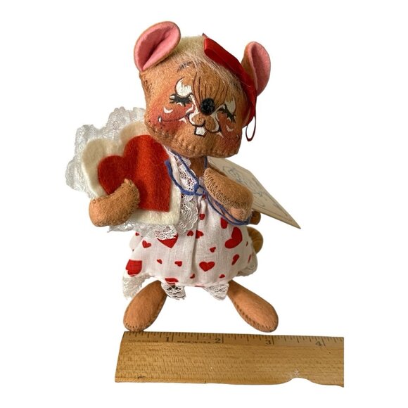 Annalee Dolls Vtg 1993 Sweetheart Girl Mouse Valentine Tags 6" Poseable - Picture 11 of 11